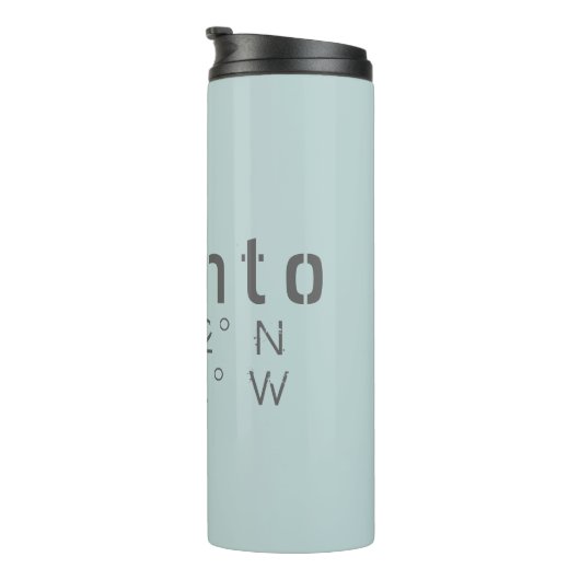 Toronto Latitude Lengtegraad Thermosbeker (Geroteerd rechts)