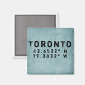 Toronto Latitude Longitude Denim Magnet (Voorkant / Achterkant)