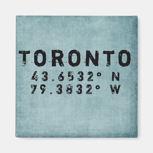 Toronto Latitude Longitude Denim Magnet (Voorkant)