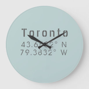 Toronto Latitude Longitude wandklok