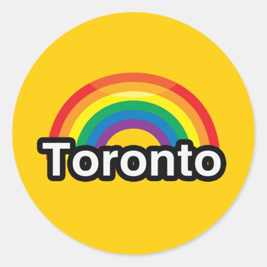 TORONTO LGBT PRIDE REGENBOOG RONDE STICKER (Voorkant)