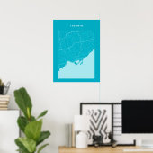 Toronto Light Blue City Map Poster (Thuiskantoor)