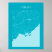 Toronto Light Blue City Map Poster (Voorkant)