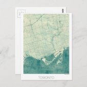 Toronto Map Blue Waterverf Briefkaart (Voorkant / Achterkant)