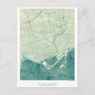 Toronto Map Blue  Waterverf Briefkaart