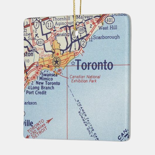 Toronto  Map Keramisch Ornament (Links)