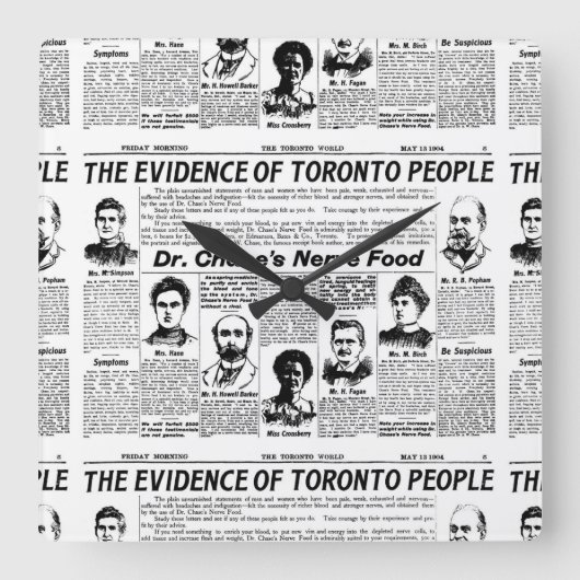 Toronto mensen  krant vierkante klok (Voorkant)