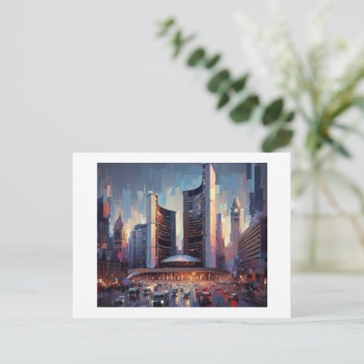 Toronto met het stadhuis, briefkaart (Staand voorkant)