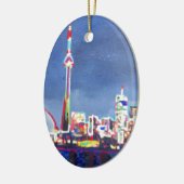 Toronto Neon Shimmering Skyline met CN Tower Keramisch Ornament (Links)
