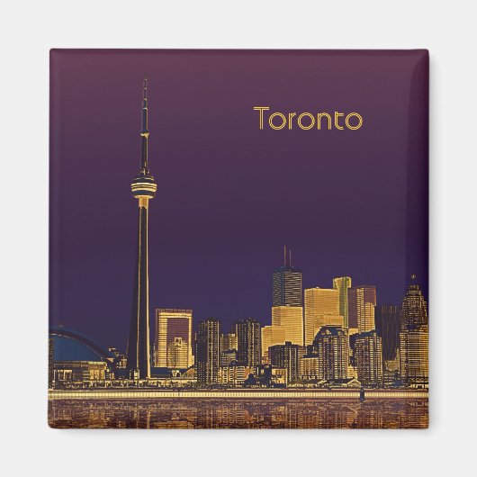 Toronto night skyline magnet (Voorkant)