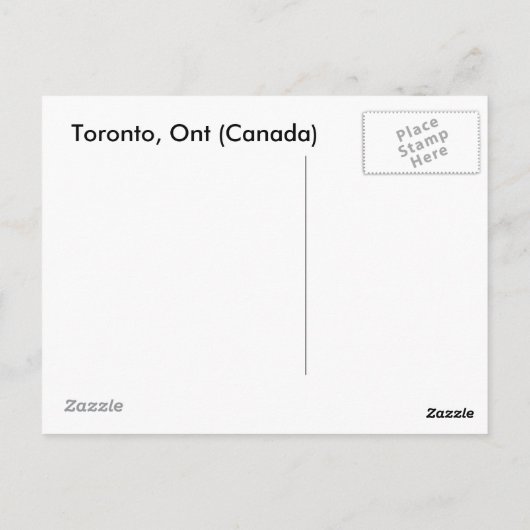 Toronto, Ontario (Canada) Briefkaart (Achterkant)