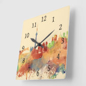 Toronto Ontario Canada Oranje Skyline Design 248 Vierkante Klok (Hoek)