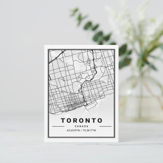 Toronto Ontario Canada Travel City Map Briefkaart (Staand voorkant)