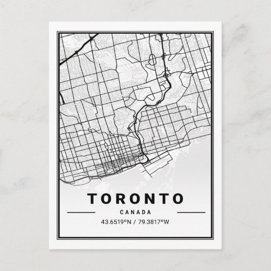 Toronto Ontario Canada Travel City Map Briefkaart (Voorkant)