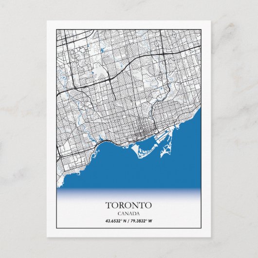 Toronto Ontario Canada Travel City Map Briefkaart (Voorkant)