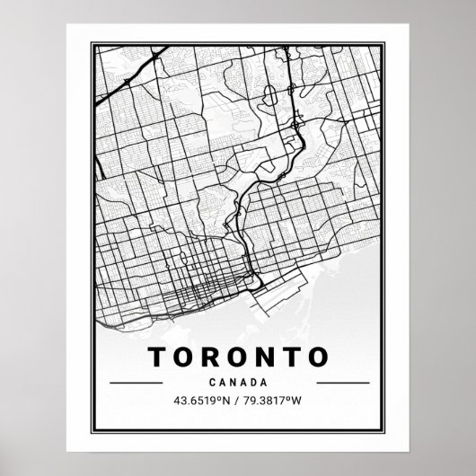 Toronto Ontario Canada Travel City Map Poster (Voorkant)