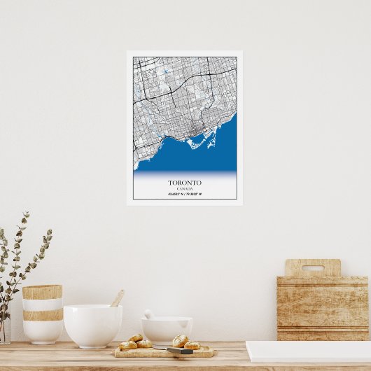 Toronto Ontario Canada Travel City Map Poster (Keuken)