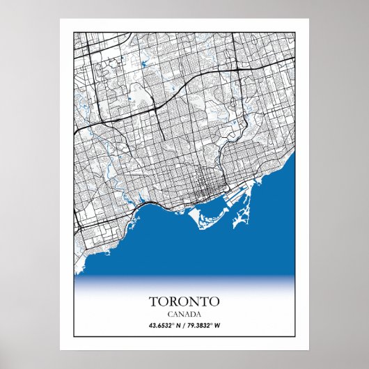 Toronto Ontario Canada Travel City Map Poster (Voorkant)