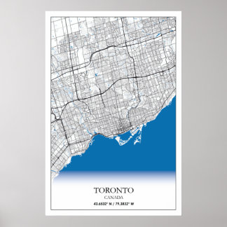 Toronto Ontario Canada Travel City Map Poster