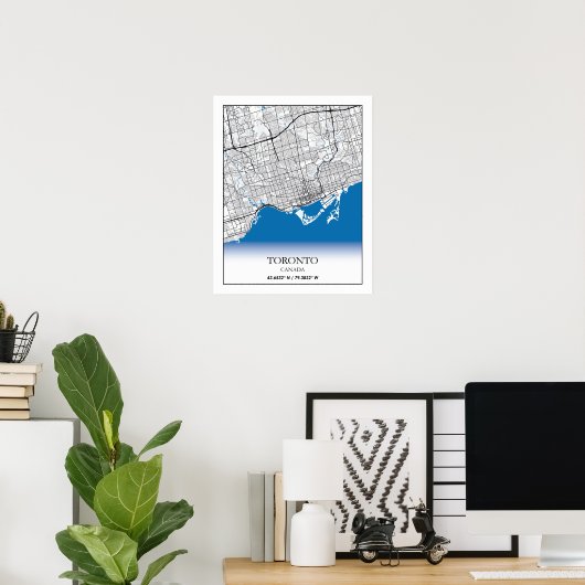 Toronto Ontario Canada Travel City Map Poster (Thuiskantoor)