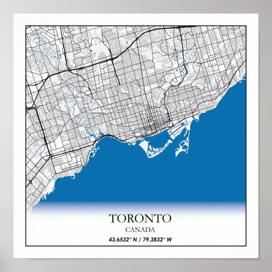 Toronto Ontario Canada Travel City Map Poster (Voorkant)