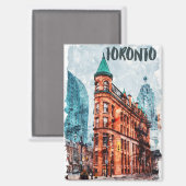 Toronto Ontario Canada Travel Waterverf Magneet (Voorkant / Achterkant)