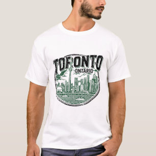 Toronto Ontario Silhouette Illustratie Met Water V T-shirt