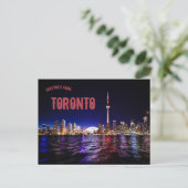 Toronto Ontario Skyline bij nacht Briefkaart (Staand voorkant)