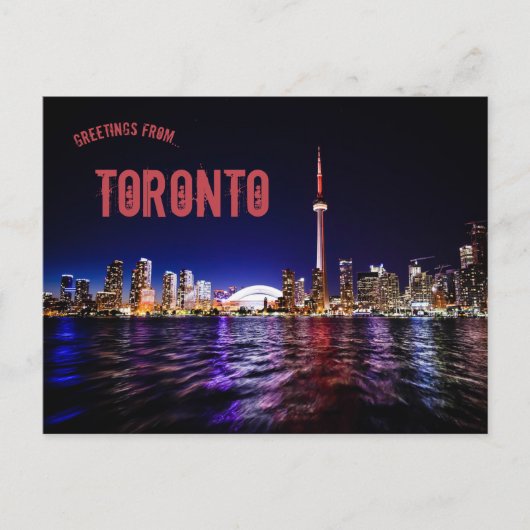 Toronto Ontario Skyline bij nacht Briefkaart (Voorkant)
