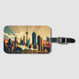 Toronto Ontario Vintage Sunset Cityscape Bagagelabel