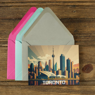 Toronto Ontario Vintage Sunset Cityscape Briefkaart