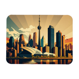 Toronto Ontario Vintage Sunset Cityscape Foto Magneet