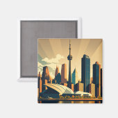 Toronto Ontario Vintage Sunset Cityscape Magneet (Voorkant / Achterkant)