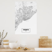 Toronto, Ontario (zwart op wit) Poster (Keuken)