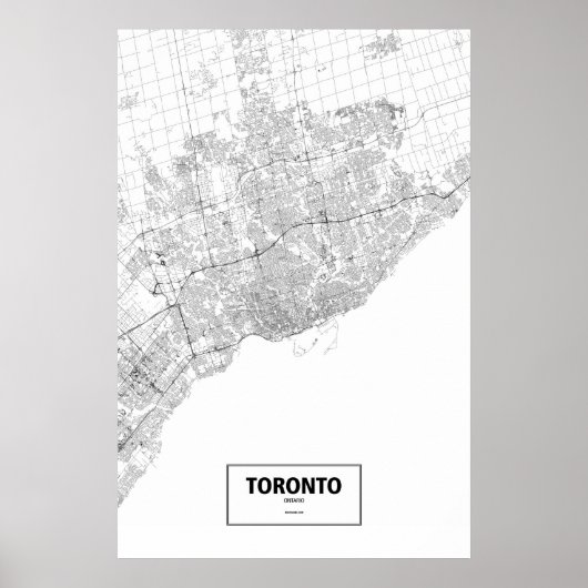 Toronto, Ontario (zwart op wit) Poster (Voorkant)