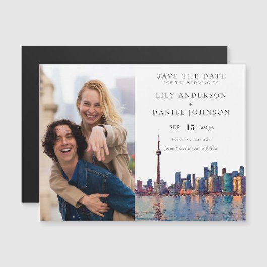Toronto Photo Wedding Save The Date Magnetische Uitnodiging (Voorkant / Achterkant)