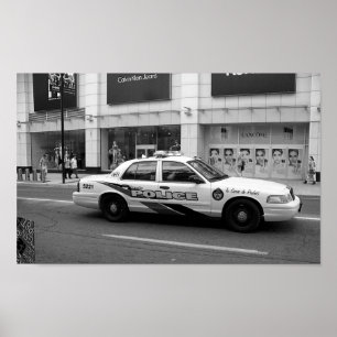 Toronto Police Car Black en White Photography Poster