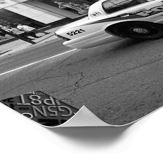 Toronto Police Car Black en White Photography Poster (Hoek)