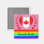 Toronto Pride & Hearts & Regenboogvlag / Liefde Magneet (Voorkant / Achterkant)