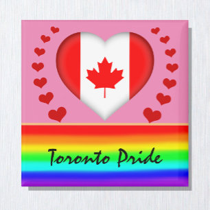 Toronto Pride & Hearts & Regenboogvlag / Liefde Magneet