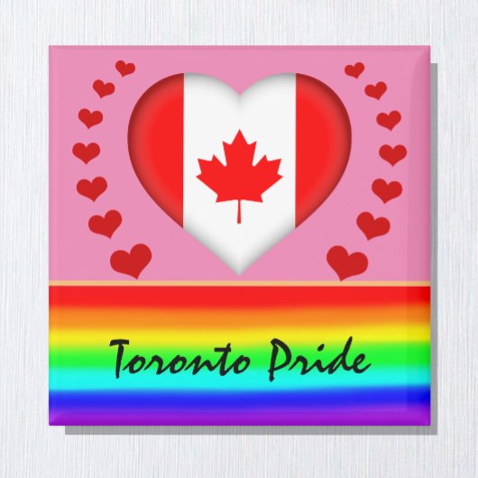 Toronto Pride & Hearts & Regenboogvlag / Liefde Magneet