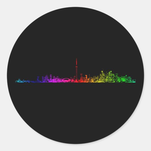 Toronto Rainbow Ronde Sticker (Voorkant)