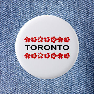Toronto Red Aloha Bands Light-Color Ronde Button 5,7 Cm