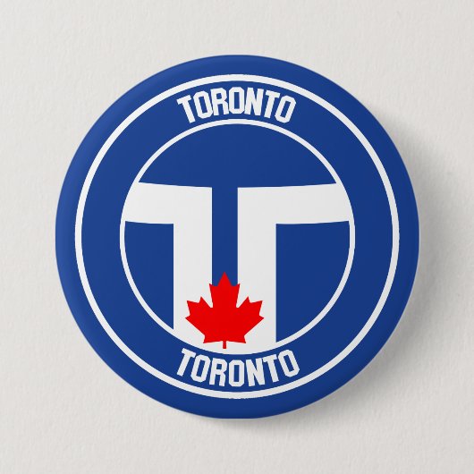 Toronto Round Emblem Ronde Button 7,6 Cm (Voorkant)