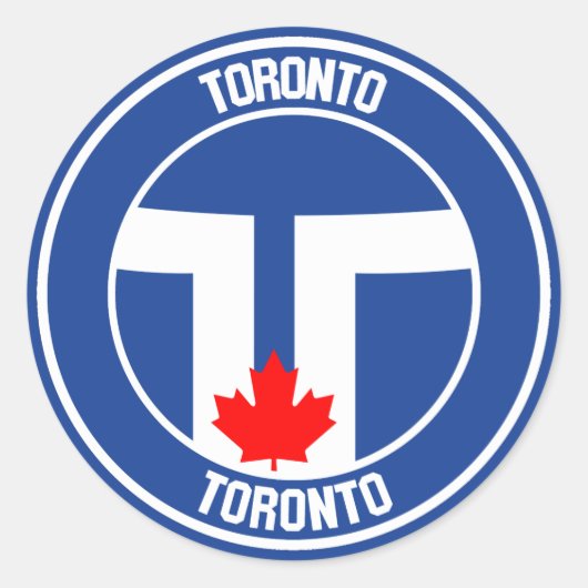 Toronto Round Emblem Ronde Sticker (Voorkant)
