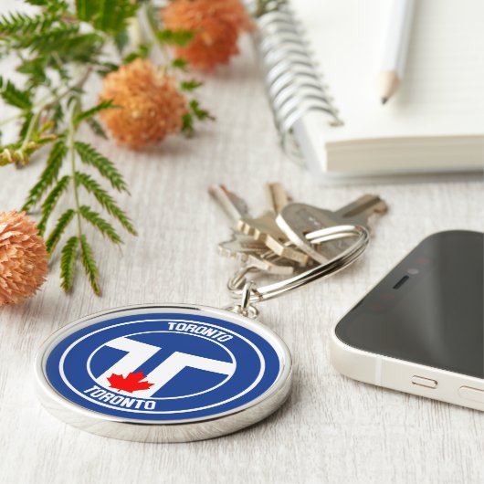 Toronto Round Emblem Sleutelhanger (Zijkant)