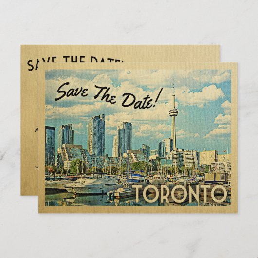 Toronto Save the Date  Canada Wedding Aankondigingskaart (Voorkant / Achterkant)