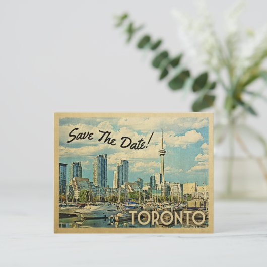 Toronto Save the Date  Canada Wedding Aankondigingskaart (Staand voorkant)