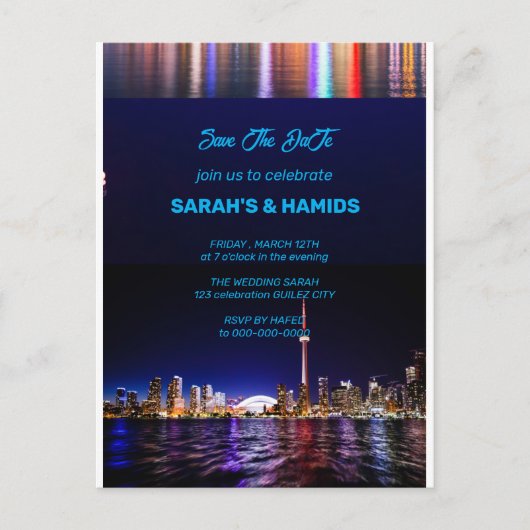 TORONTO Save the Date Sjabloon, Toronto Briefkaart (Voorkant)