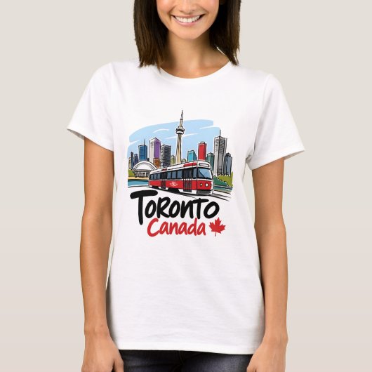 Toronto Schattig TTC Straattram Silhouet T-shirt (Voorkant)